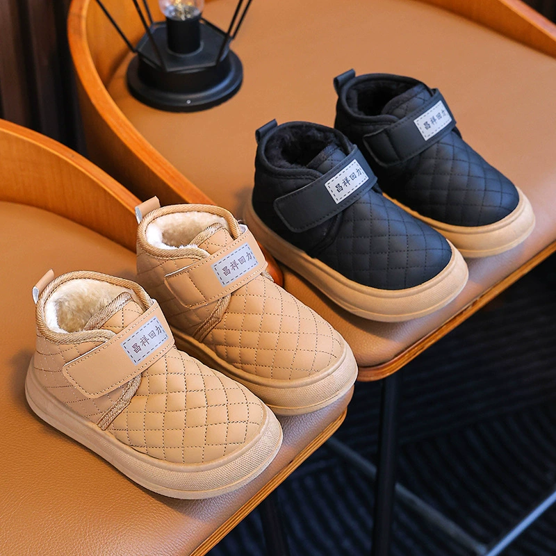 Зимние детские зимние сапоги для мальчиков и девочек, короткие сапоги на флисовой подкладке, утепленная и теплая детская обувь, новые детские хлопковые сапоги