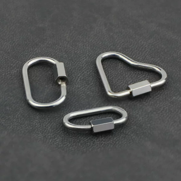 Stainless steel quick connect ring pendant jewelry key lock 26mm smooth oval luggage buckle chain buckle