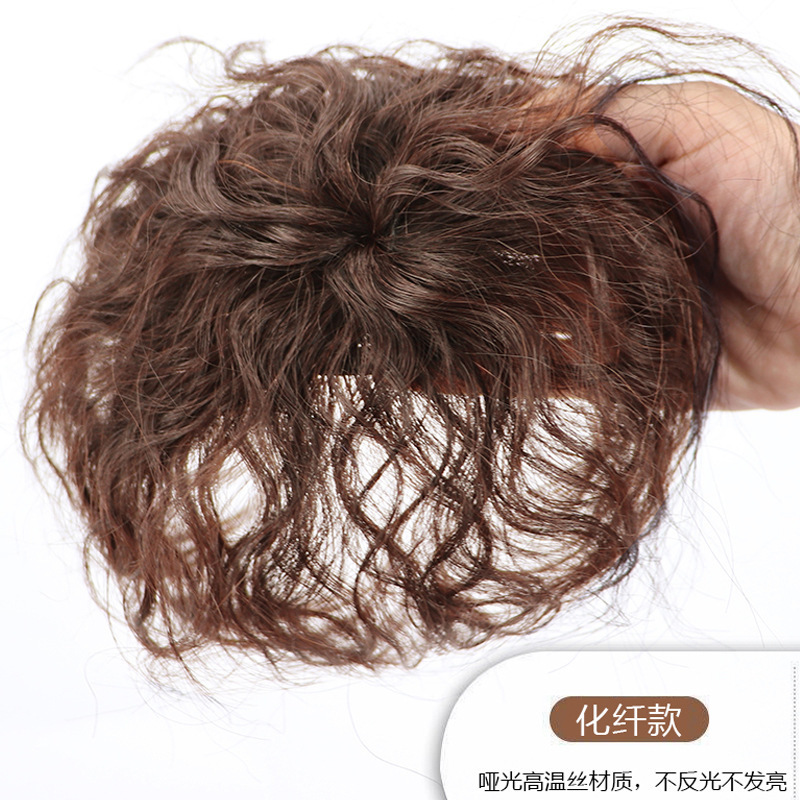 头顶补发片假发女中老年遮白发补发块自然蓬松轻薄增发玉米烫卷发|undefined