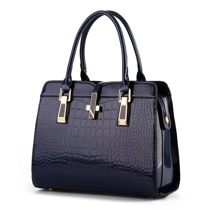 Taizhou Women's Bag Stone Pattern Bright Leather Large Capacity Handheld Women's Bag Work Clothing Styling Fashion Platinum Bag Bag Taizhou Women's Bag Stone Pattern Bright Leather Large Capacity Handheld Women's Bag Work Clothing Styling Fashion Platinum Bag Bag