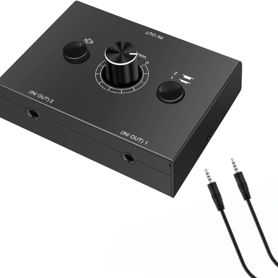 3.5mm audio switch 2 in 1 out/1 in 2 out two-way switch stereo switch 3.5 headphone amplifier