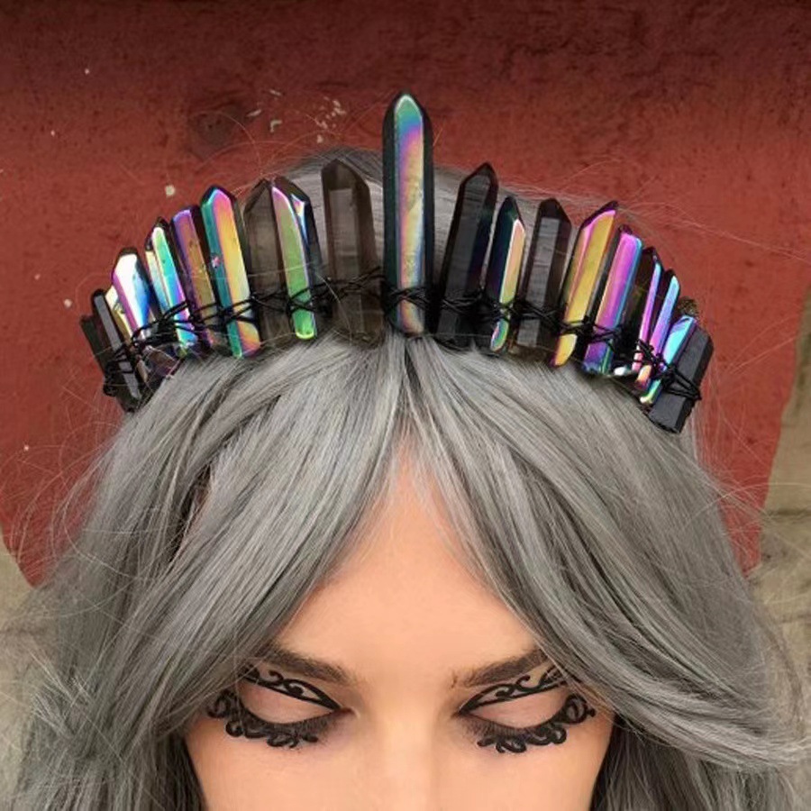 272g Weight Hair Band Hair Accessories Type 1 Piece Quantity Daily Occasion Crystal Material Geometric Pattern Women'S Gender Handmade Design Retro Style Retro Geometric Crystal Handmade Hair Band 1 Piece 2