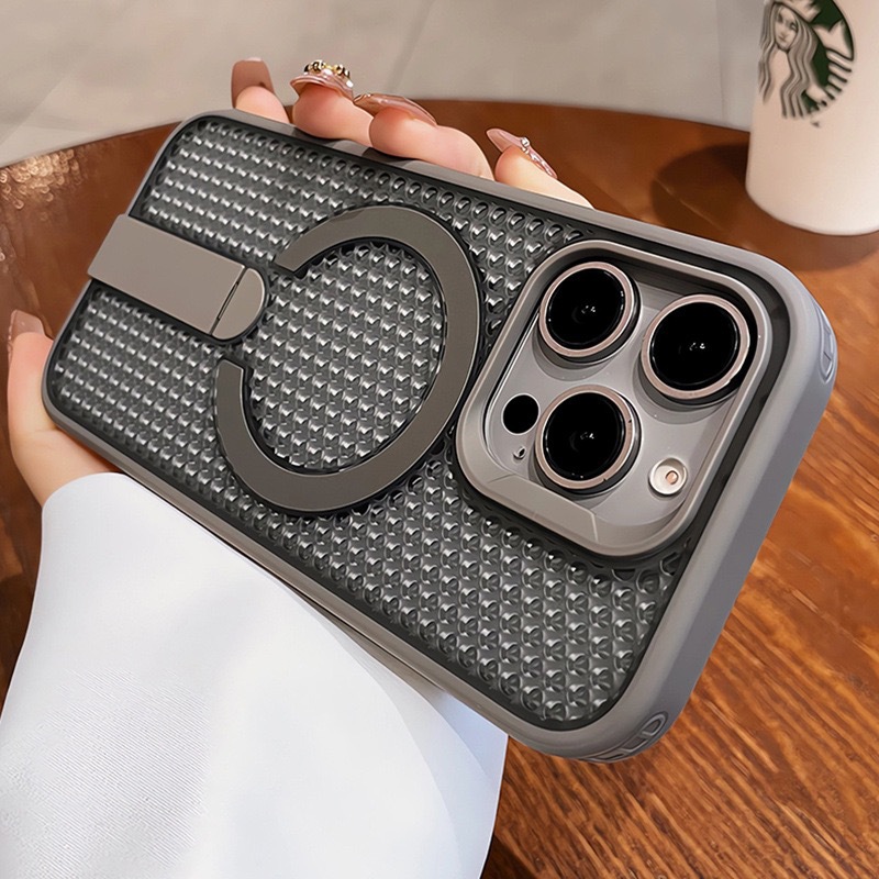 Van Star Honeycomb Radiating Magnetic Bracket para Apple 17PRO Case iPhone 16 Congelar hueco anti-caída