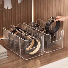 家用分格领带整理展示架 桌面透明男士腰带储物盒 皮带收纳盒神器