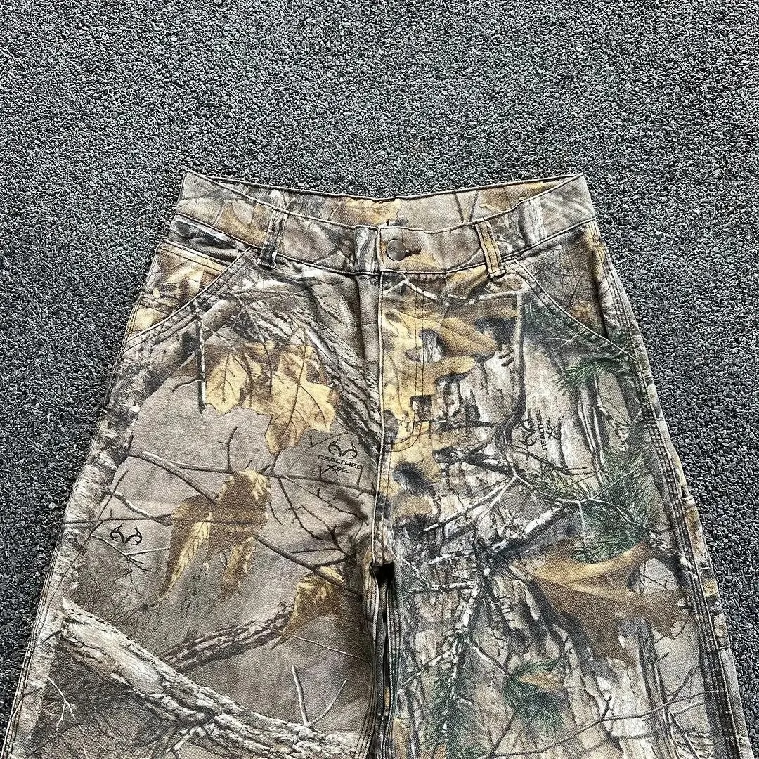 Jeans Pants Type Men's Holiday Party Selfie Streetwear Tree Cattle Camouflage Full Length Jeans