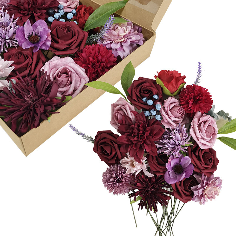 Cross-border creative gift box flower handmade decorative silk cloth…
