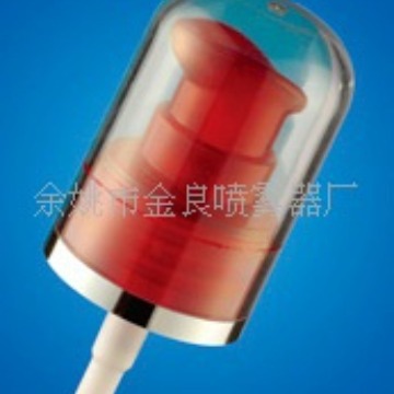 厂家供应24/410粉泵透明半罩红色乳液泵化妆品喷雾塑料泵头