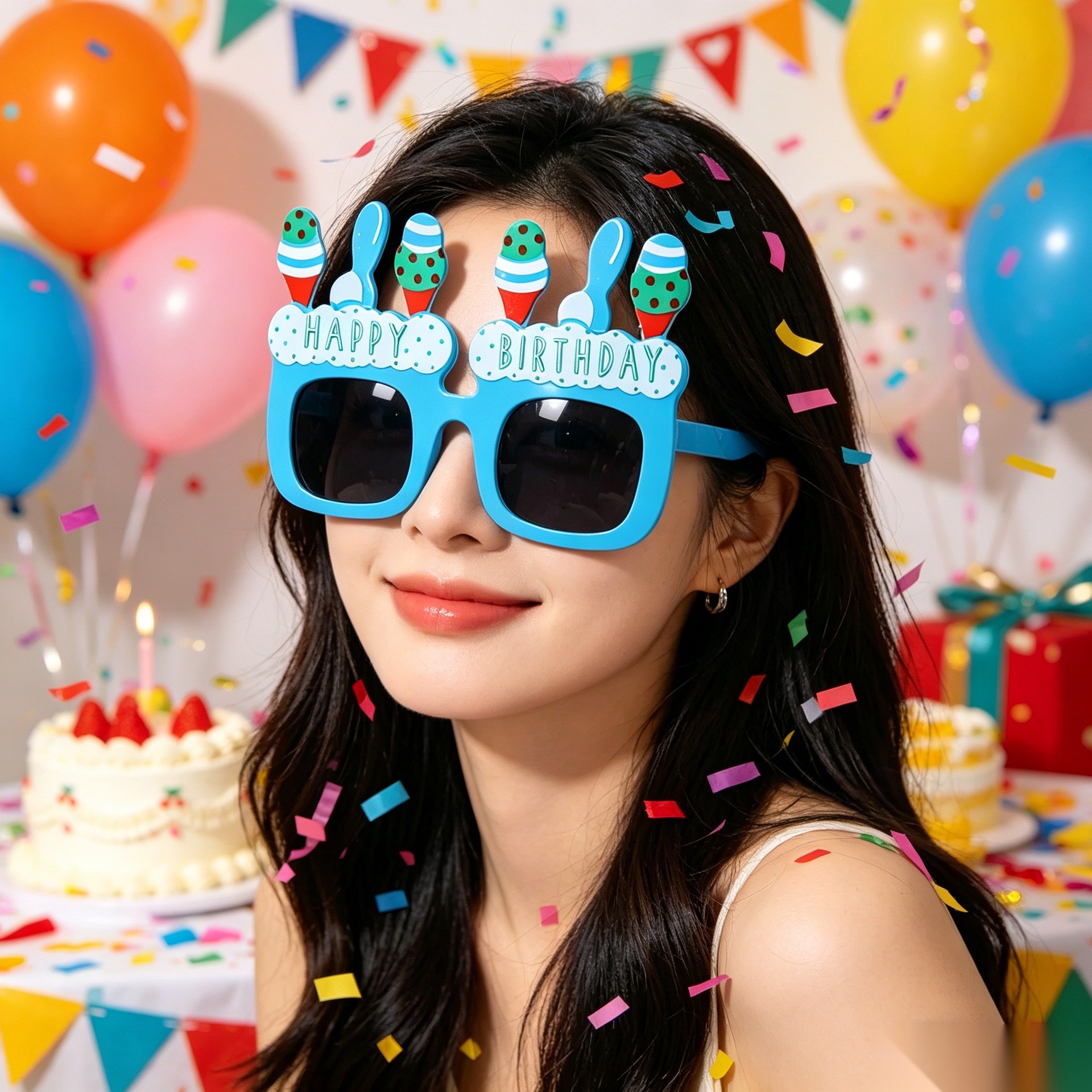 Cumpleaños temático fiesta gafas extrañas feliz cumpleaños pastel vela gafas de diseño de cumpleaños accesorios de fotos