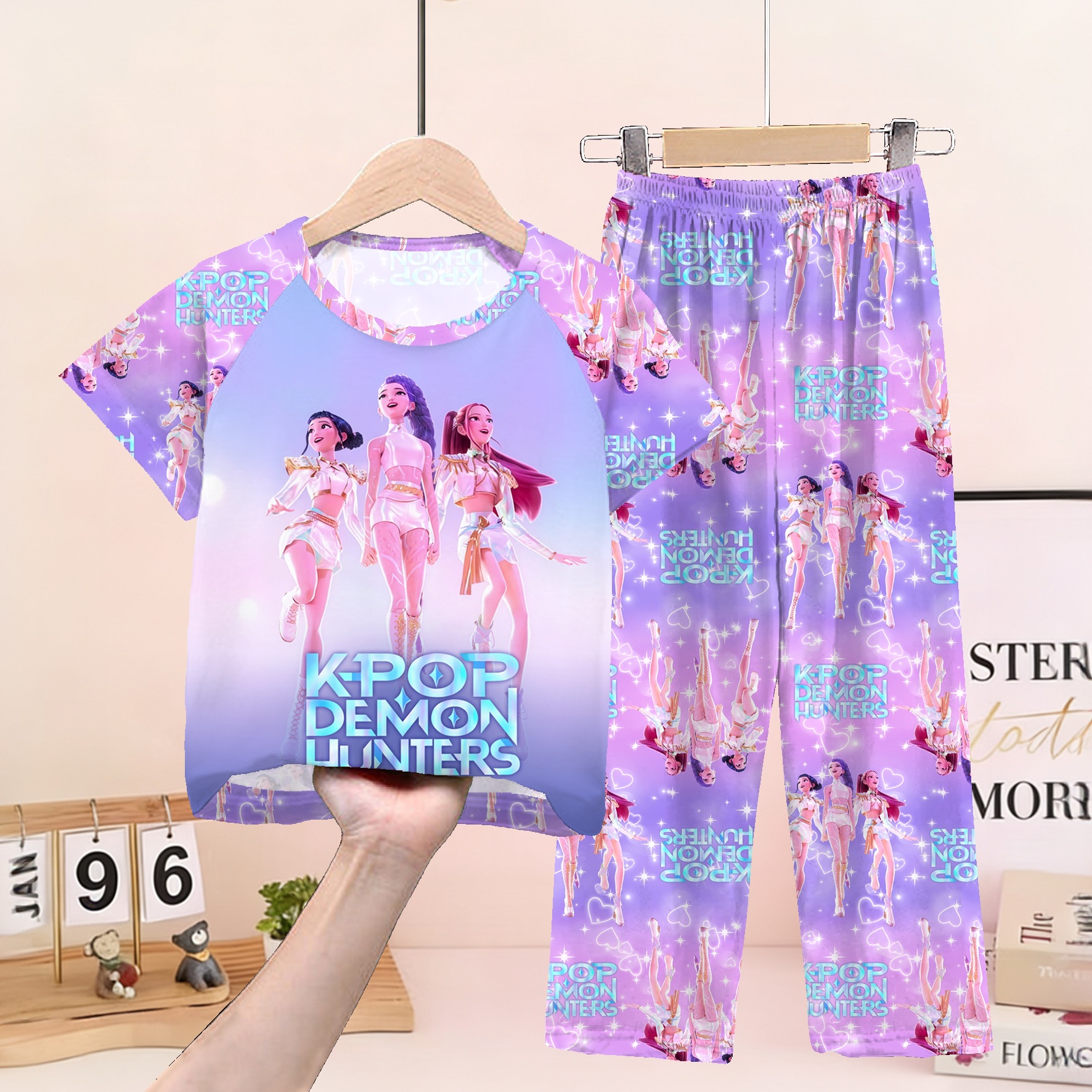 Children's Pajamas Spring and Summer Short-Sleeved Long Pants Boys Korean Style Set Thin Casual Loungewear