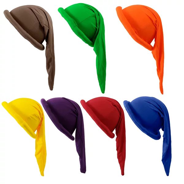 Seven Dwarfs Christmas Hats Red, Yellow, Blue, Green, Orange, Purple and Brown Halloween Colorful Headgear Party Photo Props
