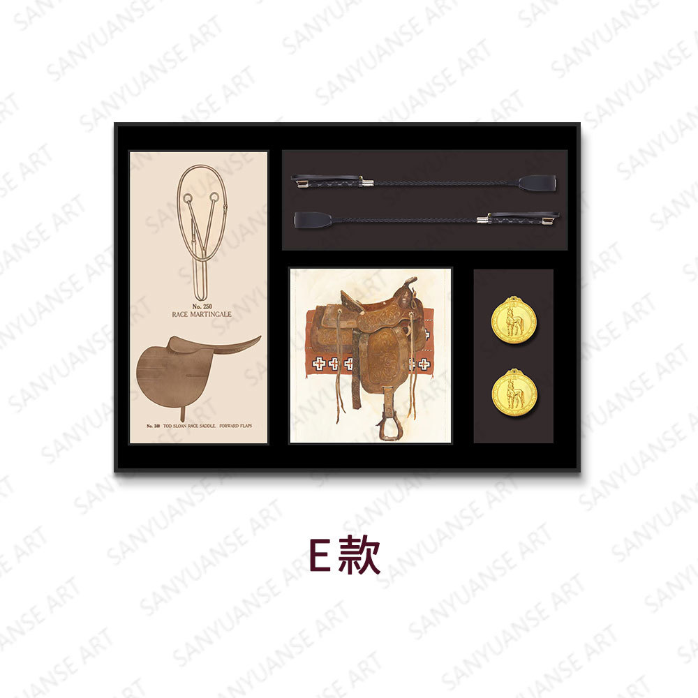 Instalación física tridimensional, pintura colgante, sala de modelos, entrada, pintura decorativa, sala de estar, mural retro europeo, arte creativo ecuestre