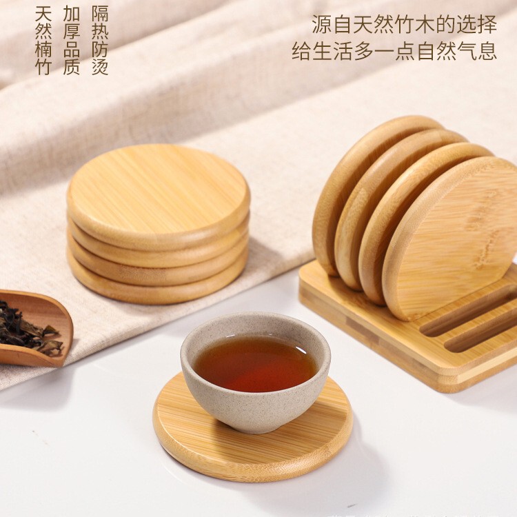 Wooden Tray suit Tea Cup Mat Chinese Tableware Gift Insulation Mat Dining Table Coffee Table Cup Mat Kung Fu Tea Holder