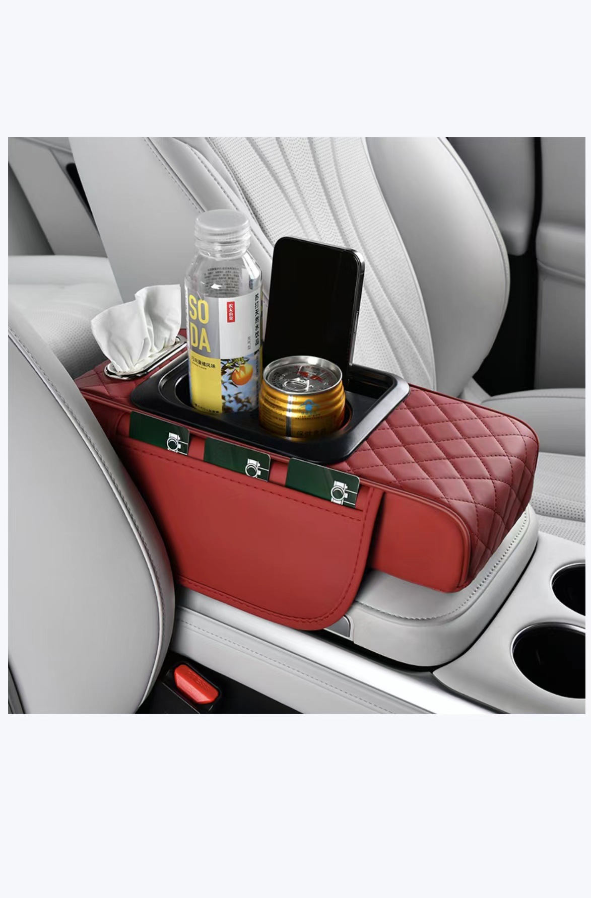 Z4P Car Armrest Box Pad Hei Pad small size 4-in -1 Car Tissue Box Storage Bag Water Cup Holder Multifunctional