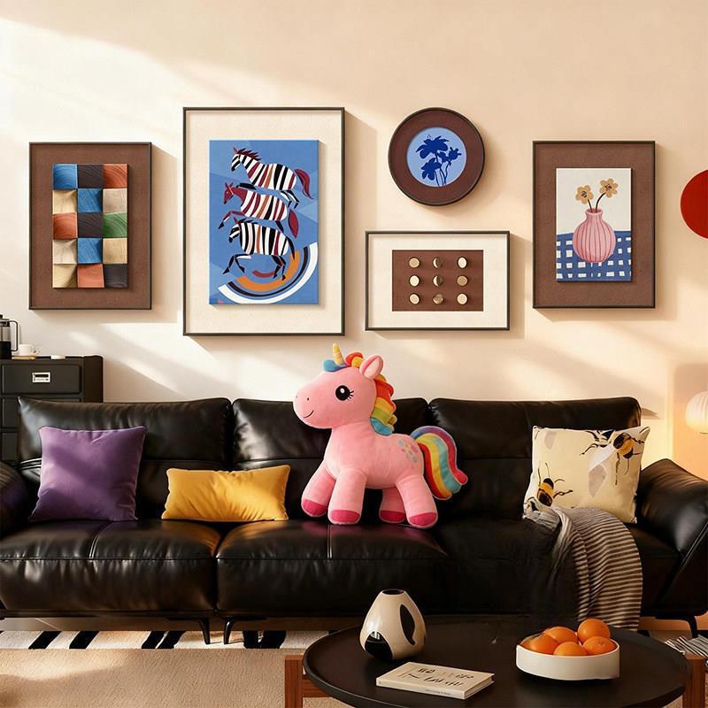 Dopamine Living Room Decorative Painting Memphis Living Room Sofa Background Wall Hanging Painting Mid-Century Bauhaus Color-Contrast Mural Dopamine Living Room Decorative Painting Memphis Living Room Sofa Background Wall Hanging Painting Mid-Century Bauhaus Color-Contrast Mural