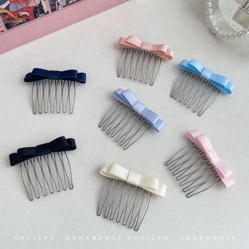 Children's bow hair comb headband side bangs broken hair finishing artifact forehead hair accessory inverted comb hairpin hairpin