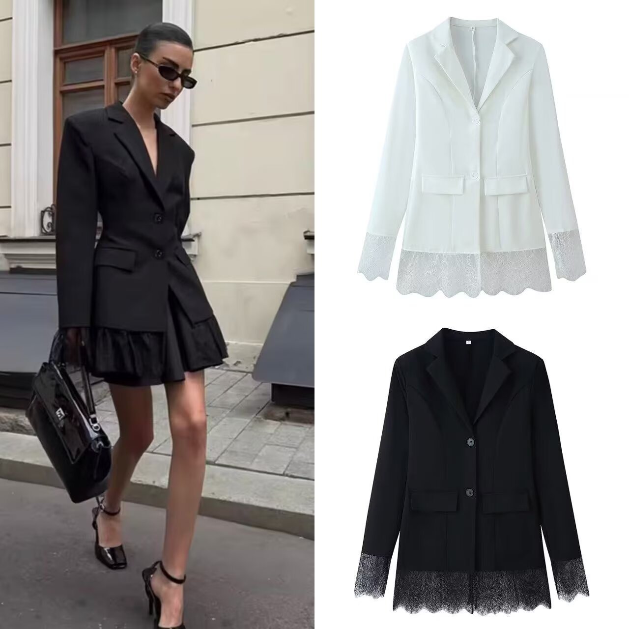 Fashionable trend lace long-sleeve