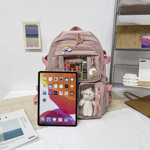 Vintage Canvas Texture Double Shoulder Bag for Women, Casual School Bag for Men, High School Students, Students, University Students, Back Pain Relief