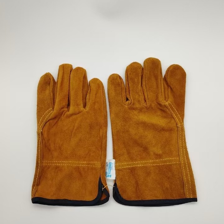 工友黄牛皮电焊手套 短装配工作业 厂家直销 可开发票 隔热弧焊