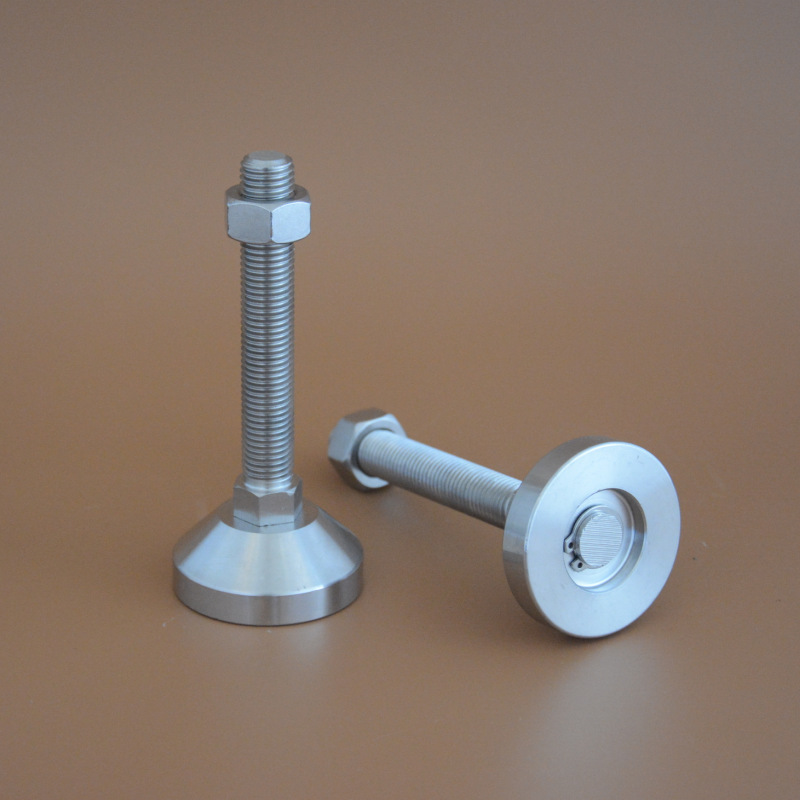 不锈钢固定脚 金属蹄脚 卡簧调节脚 机械紧固调整脚 M16承重地脚