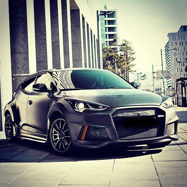 Suitable for Modern Veloster Carbon Fiber Modification Parts Lordpower Wide Body Front Bumper Front Bumper