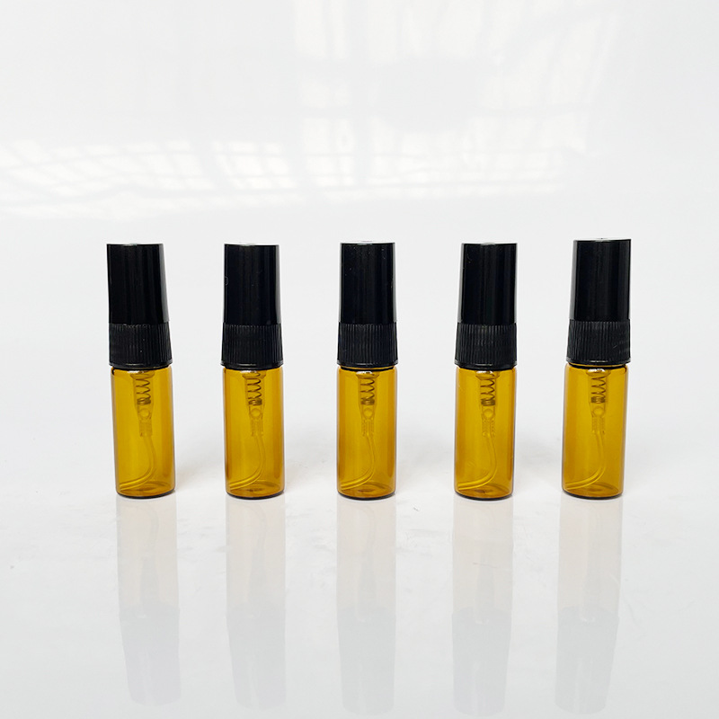 现货XB303-3ml迷你小样茶色玻璃瓶香水瓶/分装瓶/喷雾瓶/按压空瓶