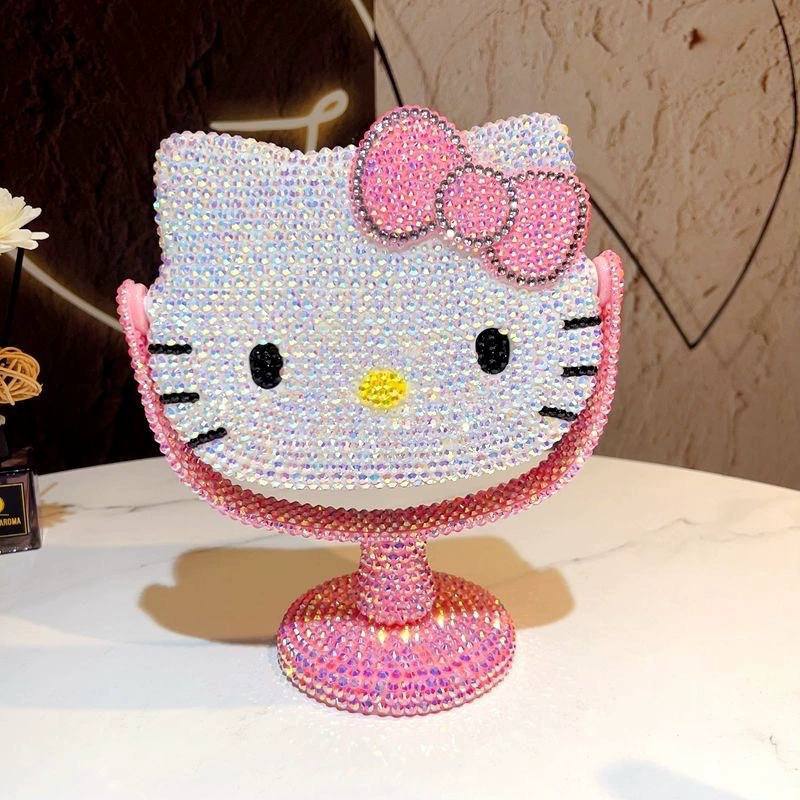 Hello Kitty, зеркало для студентов, инкрустированное бриллиантами, DIY, подарок на день рождения