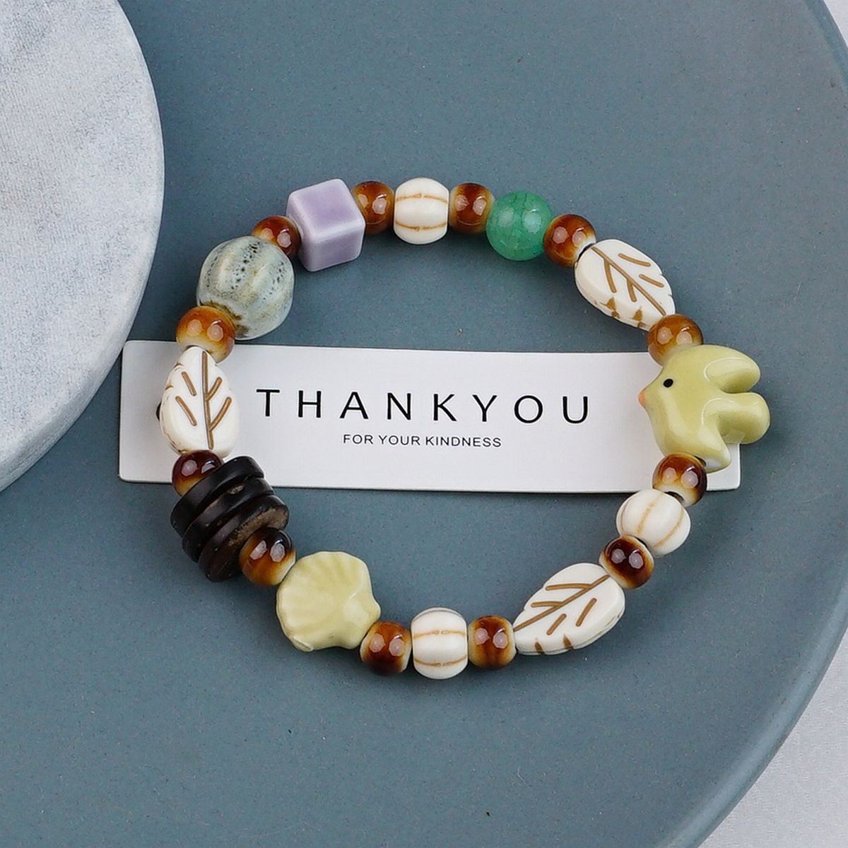 Jingdezhen pulsera de cerámica de verano mujer alta sensación galletas serie de gatos nicho diseño universal pulsera alta sensación