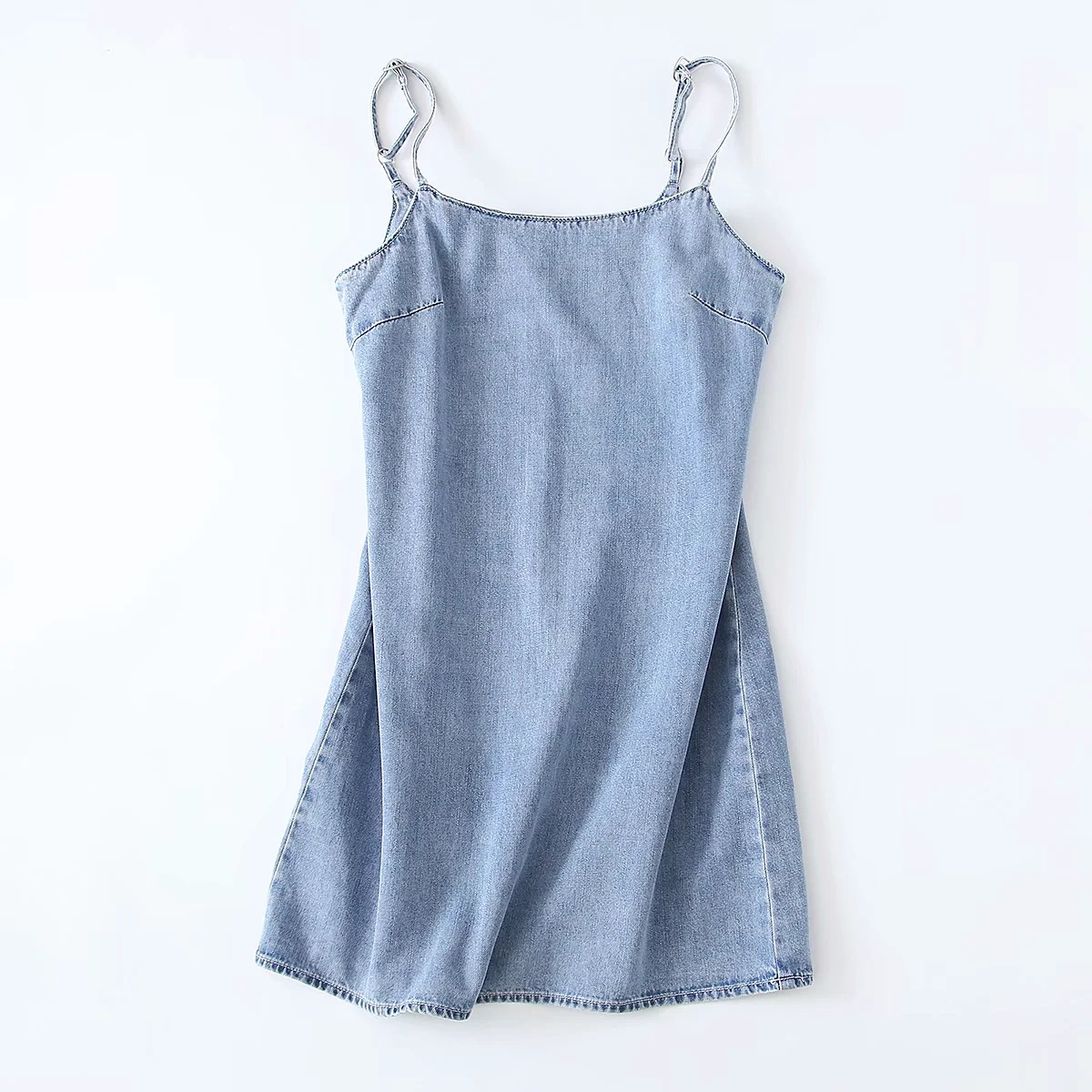 fashion short denim suspender casual dress  NSAC33580