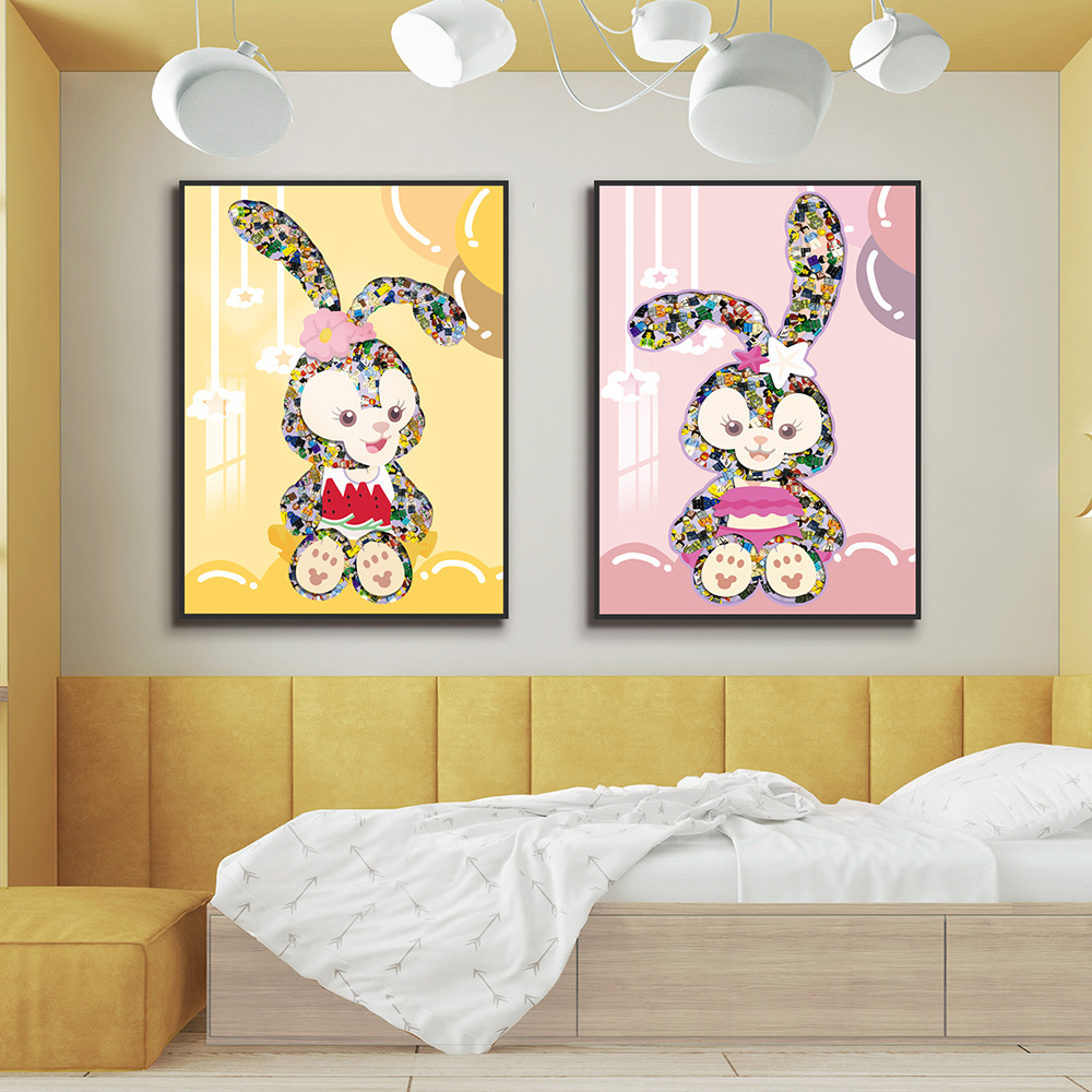 Bloques de construcción Pintura decorativa Estrella de dibujos animados Daitu Anime Sala de estar Entrada Pasillo Pasillo Pintura mural Habitación de los niños Pintura colgante junto a la cama