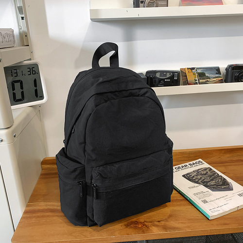 Fashionable and Simple Dual-Sided Shoulder Bag for College Students, Suitable for High School Students, Lightweight Laptop Bag, Short Trip Backpack, Trendy