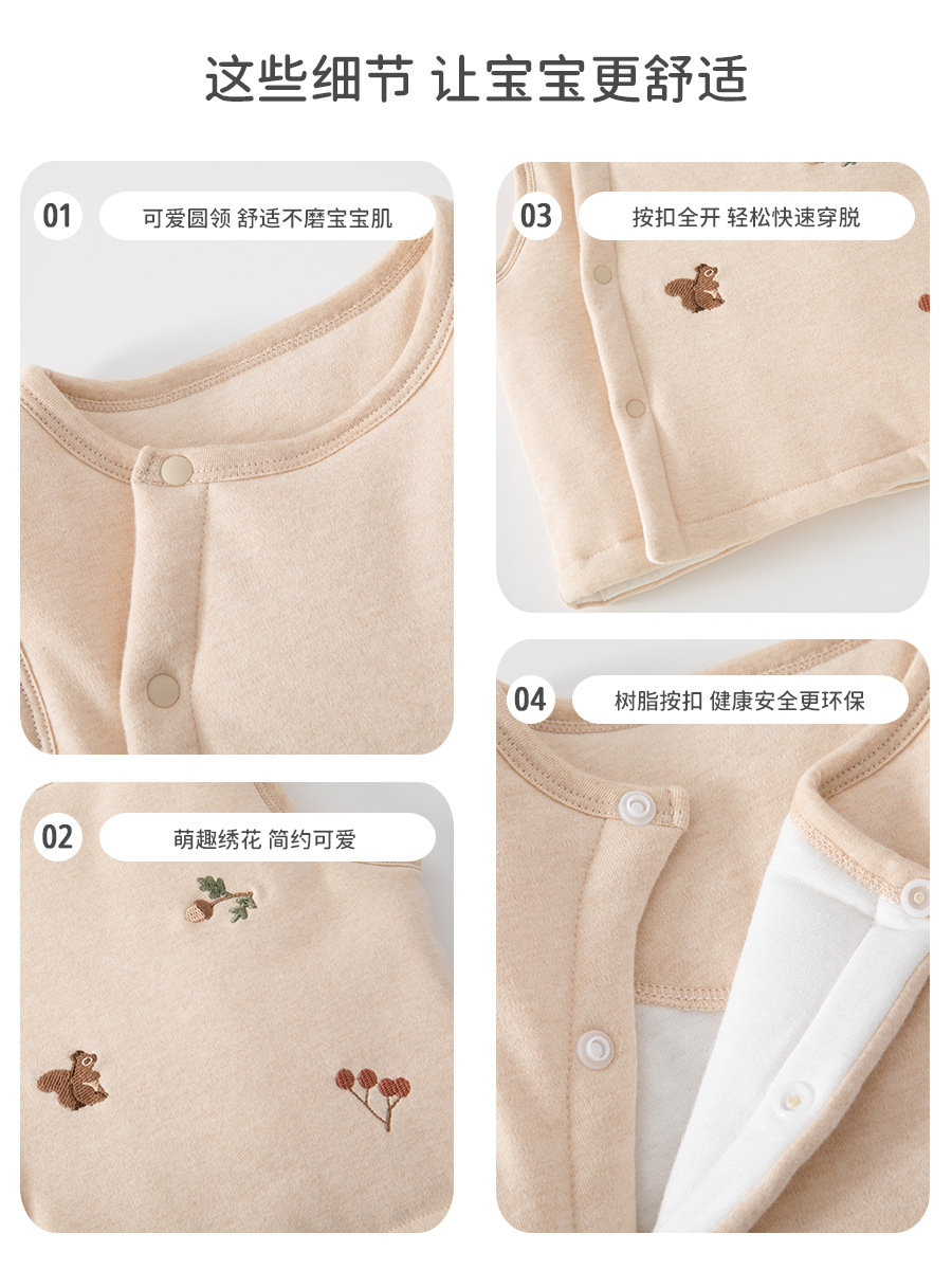 Chaleco infantil otoño invierno algodón intercalado chaleco de bebé caliente para niños hombros para niños y niñas chaleco bordado grueso