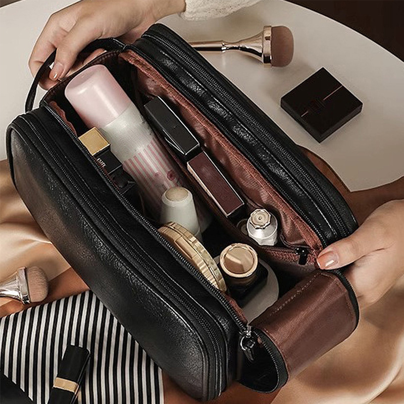 Bolsa de Cosméticos Multifuncional 2025 para Mujer, Gran Capacidad, Portátil para Viajes, Bolsa de Almacenamiento de Alta Gama para Brochas de Maquillaje y Artículos de Tocador