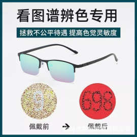 通用男无色透明近视可配有度数纠正专用新款正品红绿色盲色弱眼镜