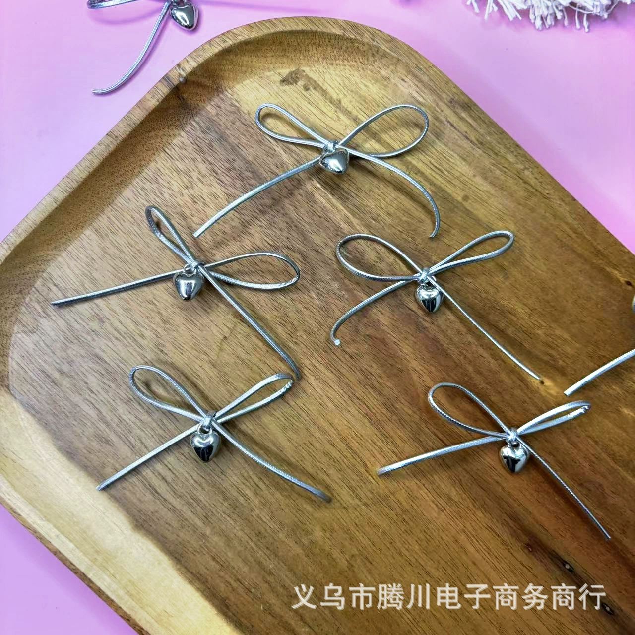 Корейская мода премиум-класса серебряная веревка бант тренд дикий серебряный подсветка персиковое сердце носки аксессуары для детской одежды