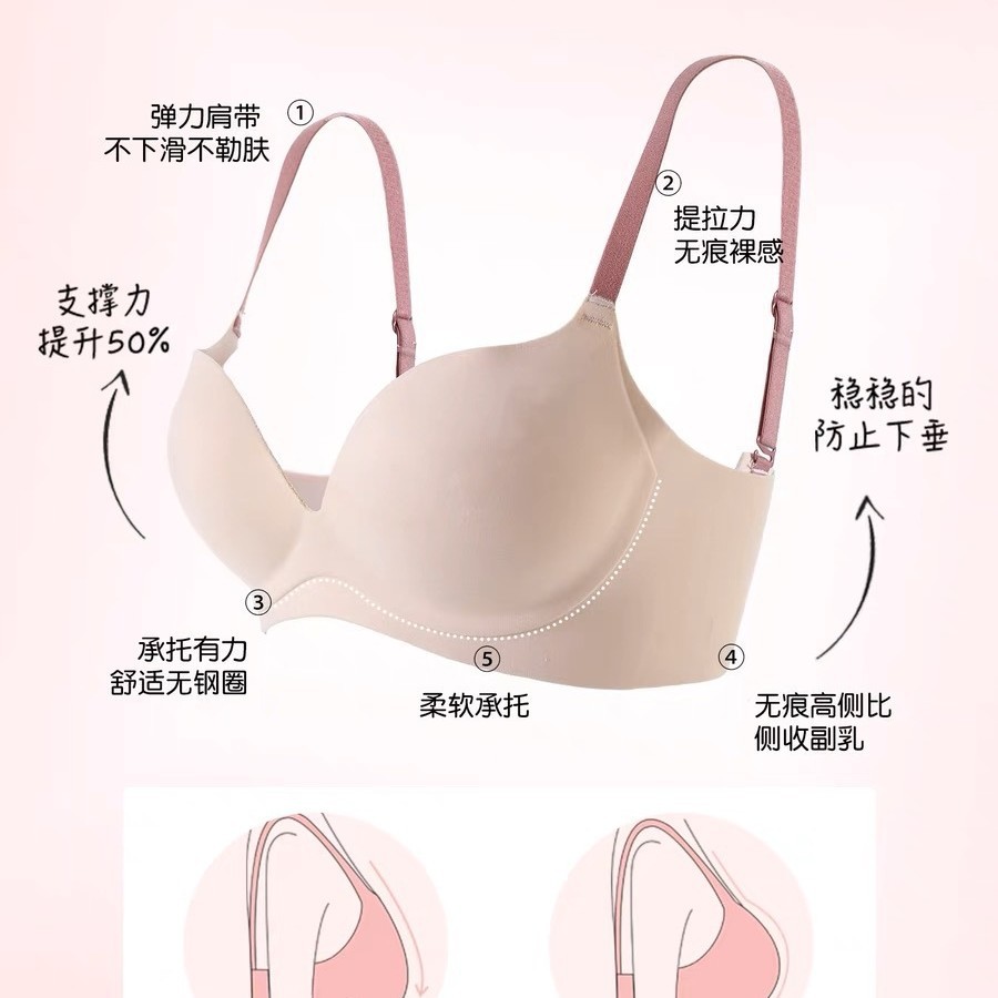 Ropa interior de niña cómoda y desnuda sin costuras