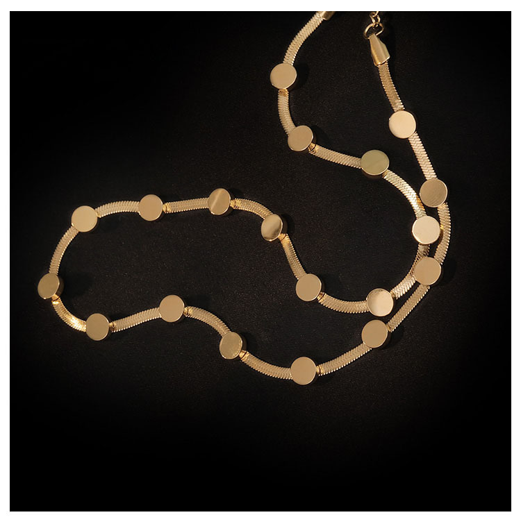 Bracelets, Necklace Classification 1 Piece Quantity Daily Occasion Elegant Round Solid Color Titanium Steel Bracelets Necklace