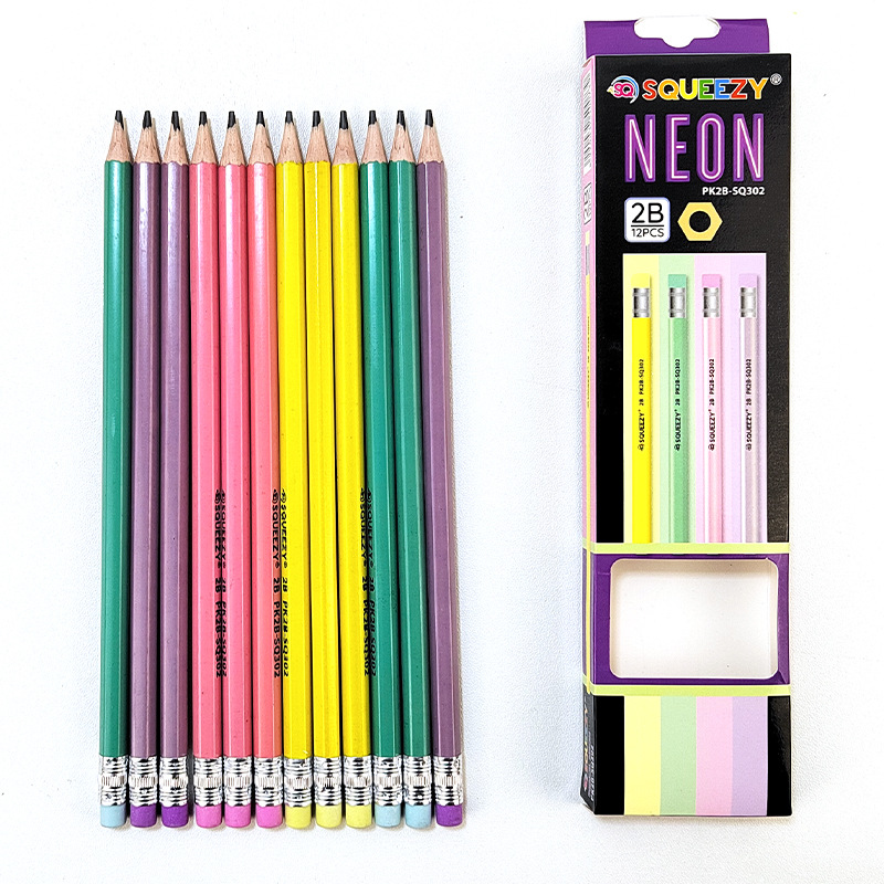 Lápices al por mayor macarón hexagonal estudiantes bocetos con lápiz de goma papelería aprendizaje premios 2b lápiz