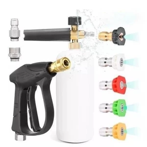 Cross-Border High-Pressure Cleaning Water Gun with 3/8 Internal Thread, 1/4 Quick Connector, Household Short Gun, Can Be Equipped with Various Water Inlet Ports
