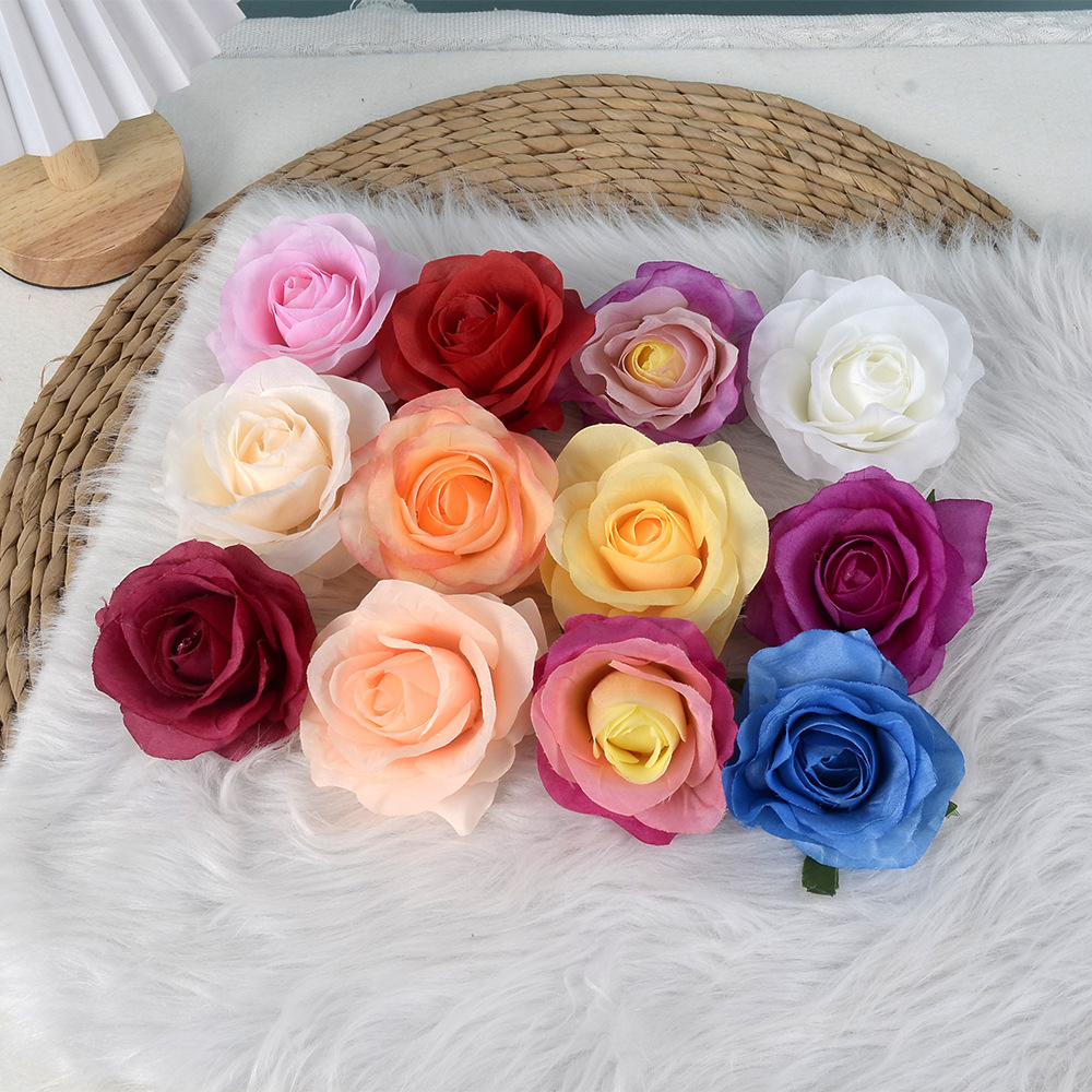 玫瑰大苞花頭批 絹花假花婚慶繡球路引花 玫瑰大苞花頭