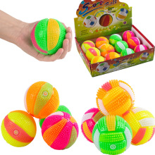 网红带哨发光刺球弹力球按摩球小足球地摊货源工厂直批led迷你