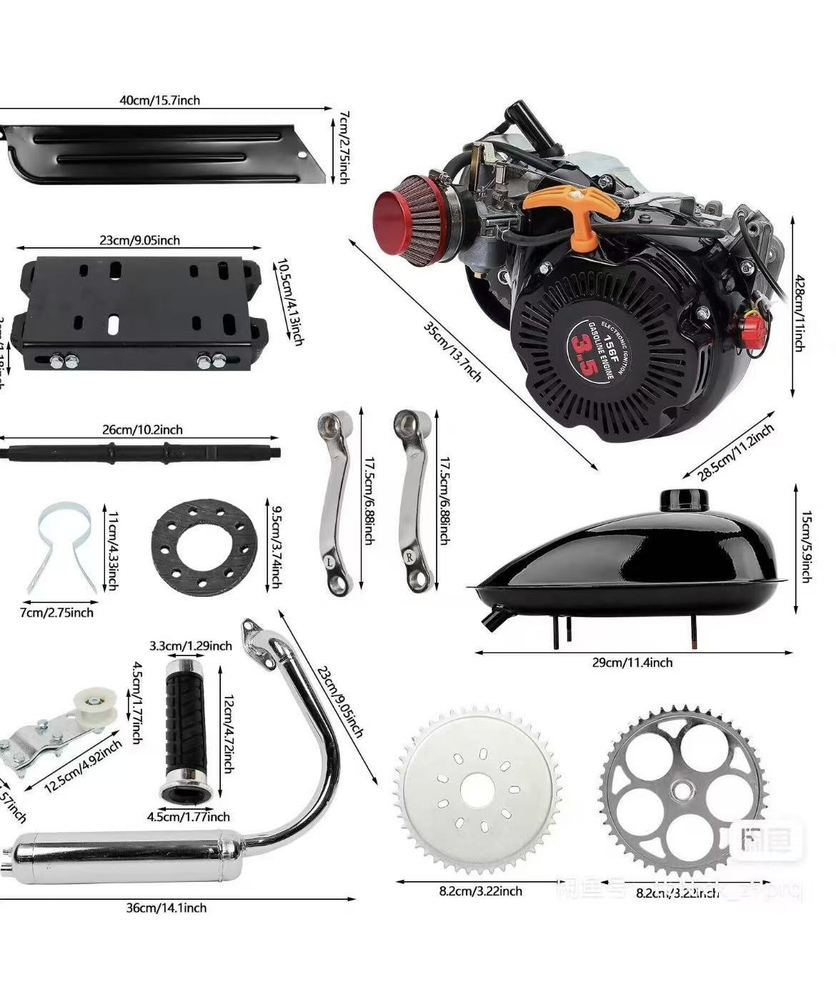 Four-Stroke 100Cc Chain Drive Engine Complete Motorcycle Kit