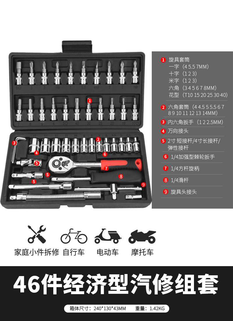Auto Repair — Shiyong Sheet Metal Spray Repair - adjustable-straight-handle-46-piece-set