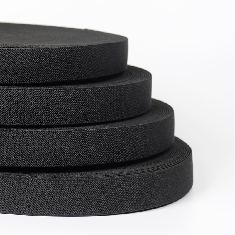 Inventario negro sin lanzadera doble cintura elástica oblíqua protección deportiva de alta elasticidad barra de goma elástica cuerda elástica de poliéster de doble cara cinta elástica