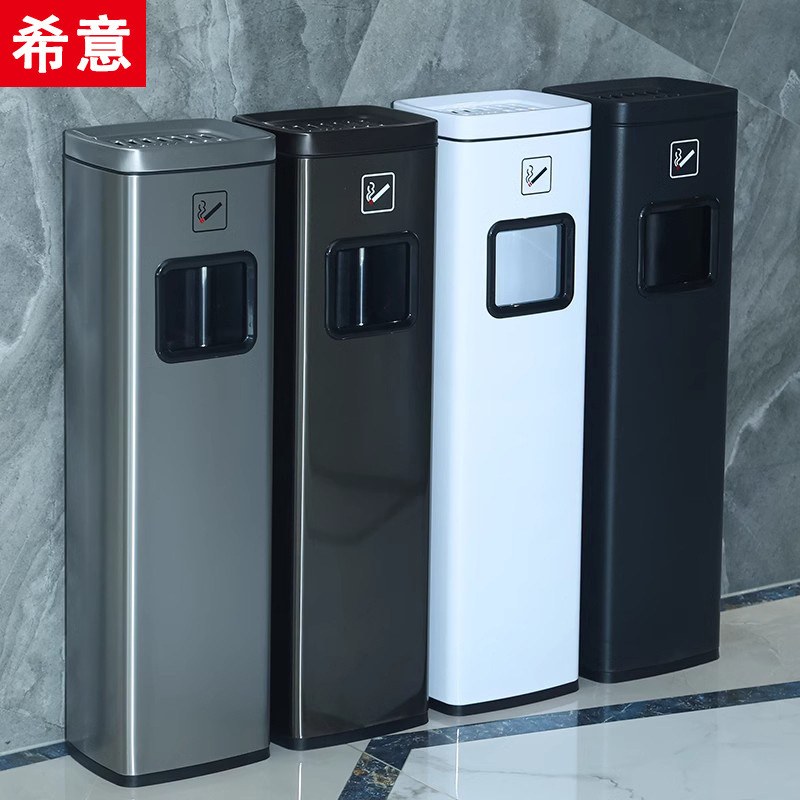 Indoor stainless steel ashtray commercial corridor elevator mouth ashtray smoking area ashtray vertical large garbage can