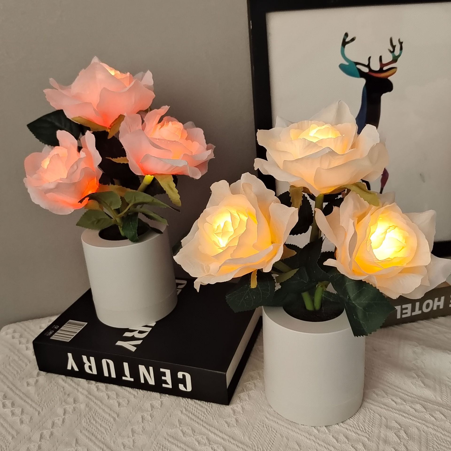 LED Champagne Rose Flower Lamp 5
