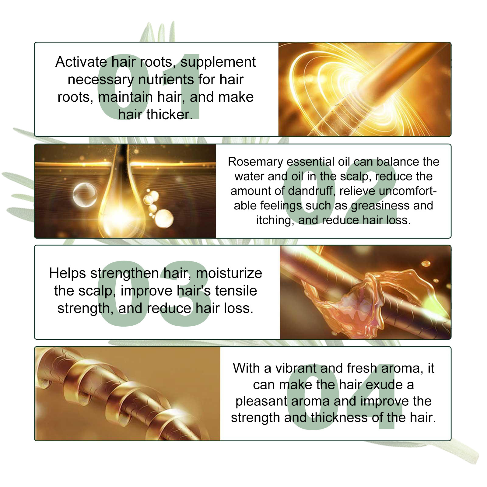 EELHOE Spray espesante para cabello con romero Hidrata las raíces del cabello, repara el cabello dañado, fortalece el cabello y previene la caída del cabello._voghion.com