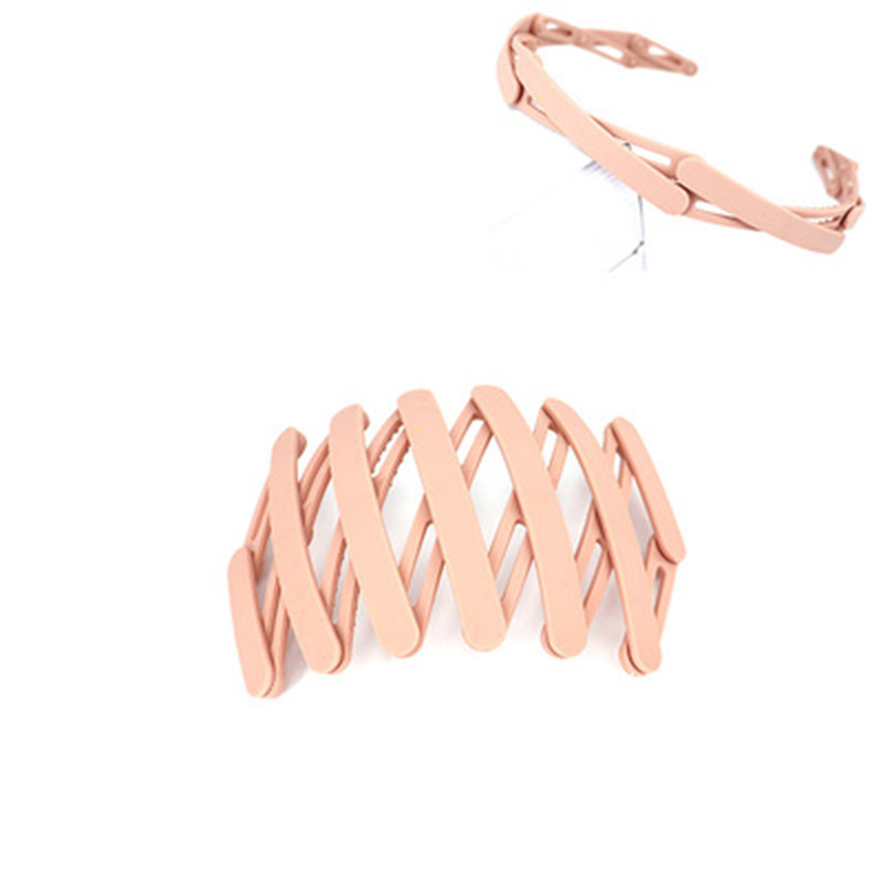 Diadema retráctil nuevo portátil plegable banda para el cabello de verano grutas de cabello roto acabado artefacto diadema femenina