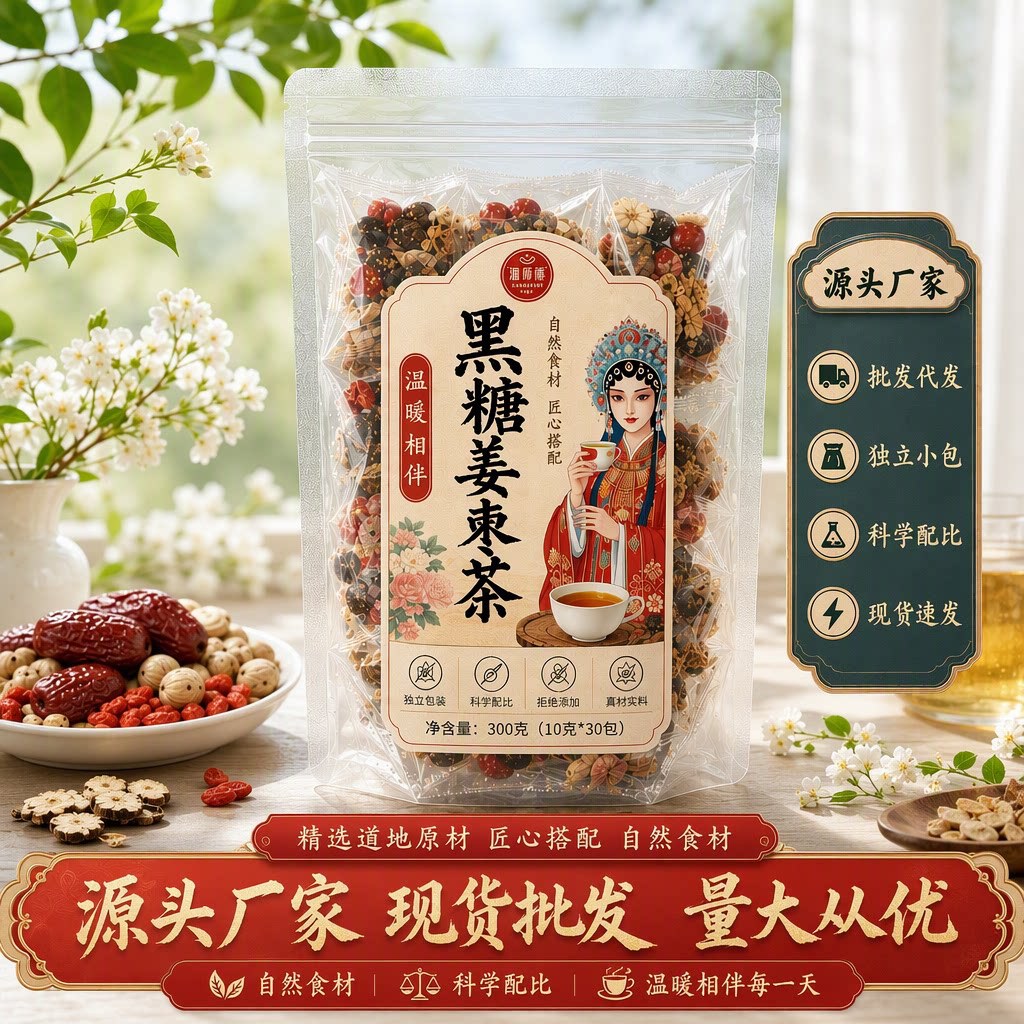 黑糖姜枣茶组合茶独立包装枸杞茶红枣黑糖姜汤热饮茶批发代发花茶