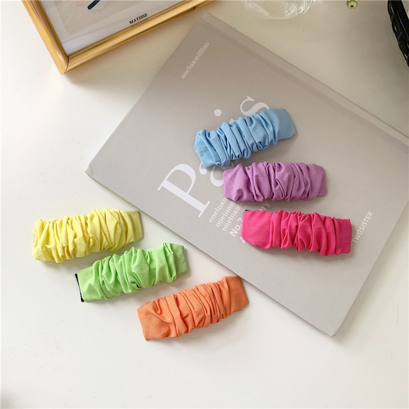 Korea's New Pleated Candy Color Fabric Hairpin Side Clip ins Girl Style Bangs Clip Sweet Mori Style Hairpin Korea's New Pleated Candy Color Fabric Hairpin Side Clip ins Girl Style Bangs Clip Sweet Mori Style Hairpin