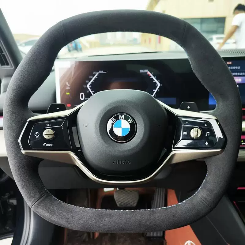 Сиденье/руль? Текст: Suitable for 24 BMW 5 Series 525Li steering wheel cover genuine leather handle cover hand sewing special full-inclusive interior modification